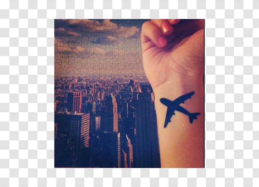 Abziehtattoo Airplane New York City Yandex Search - Arm - 3d Tattoo Transparent PNG