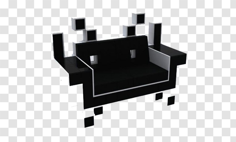 Space Invaders Tetris Couch Video Game Retrogaming - Invader - Black Square Stitching Chair Transparent PNG
