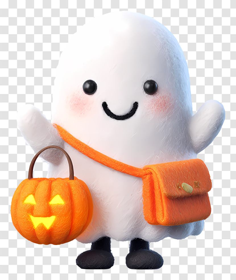 Ghost With Pumpkin - Cute Ghost With Pumpkin Bag Transparent PNG