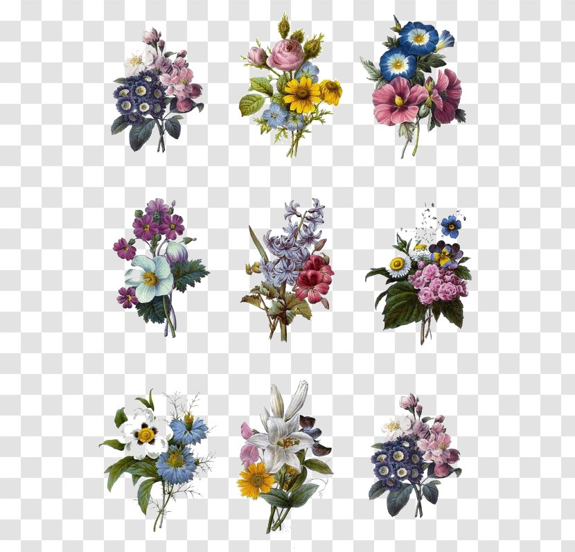 Floral Design Flower Bouquet Nosegay - Drawing - Vintage Transparent PNG