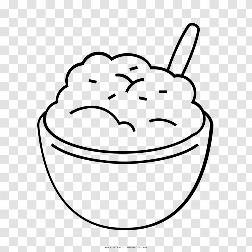 Mashed Potato Drawing Coloring Book Baked Clip Art - White - Potatoes Transparent PNG