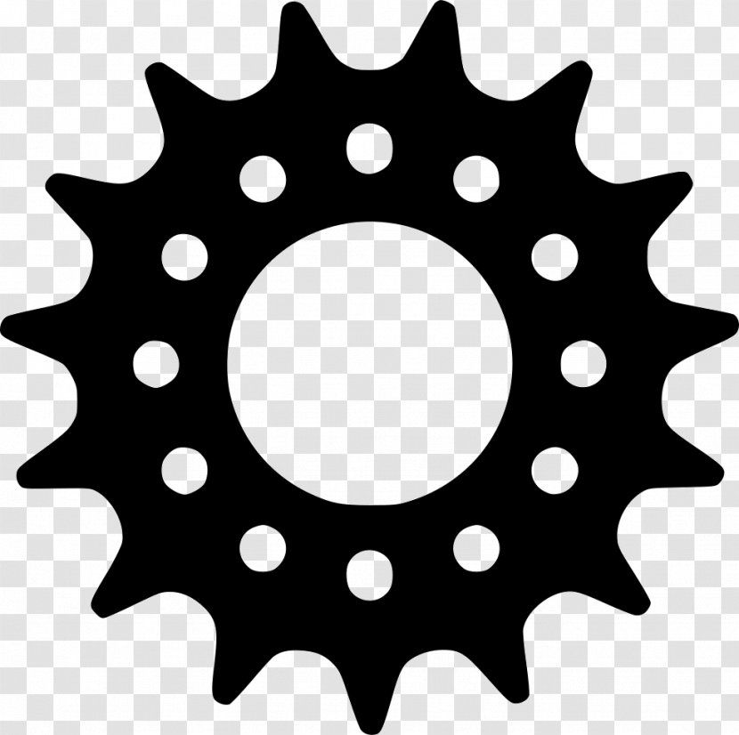 Sprocket Bicycle Gearing Cogset Clip Art - Black And White Transparent PNG
