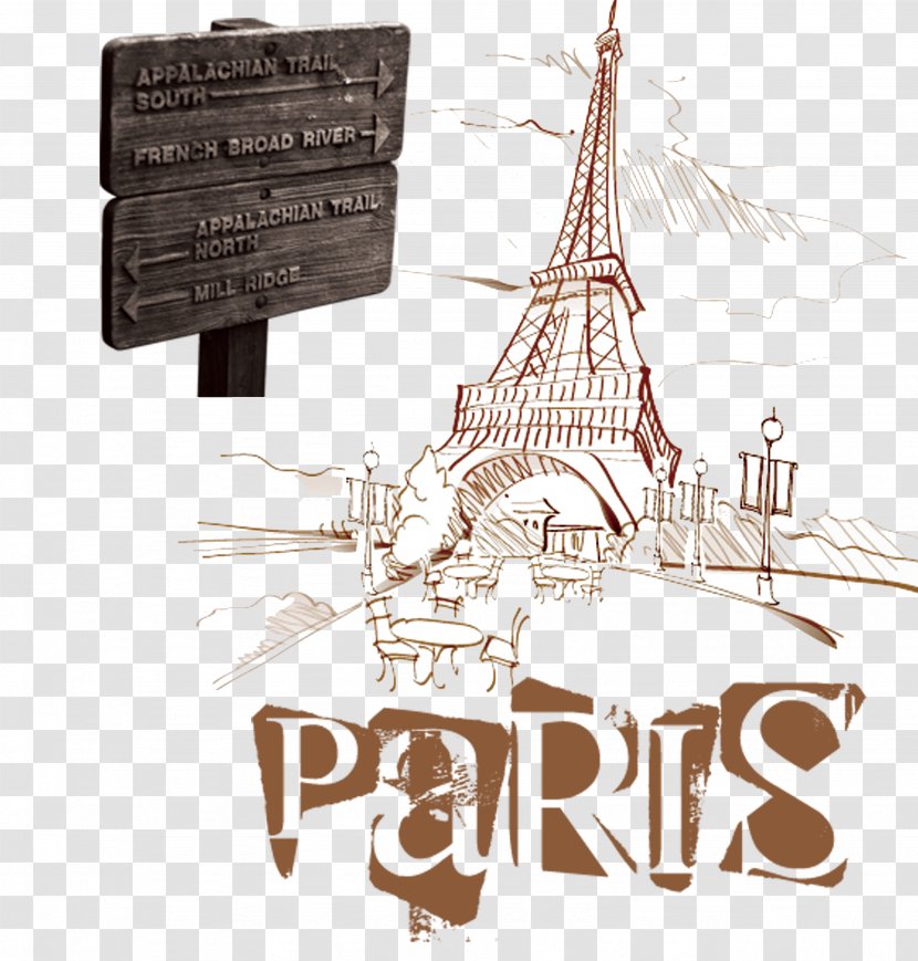 The Eiffel Tower Arc De Triomphe Sacré-Cœur, Paris - Text Transparent PNG