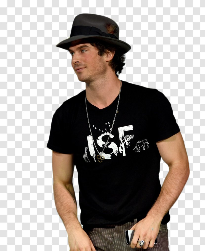 Ian Somerhalder T-shirt The Vampire Diaries Damon Salvatore Elena Gilbert - Hat - Wen Transparent PNG
