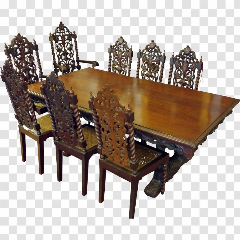 Table Furniture Dining Room Jacobean Architecture Chair - Refectory - Barley Transparent PNG