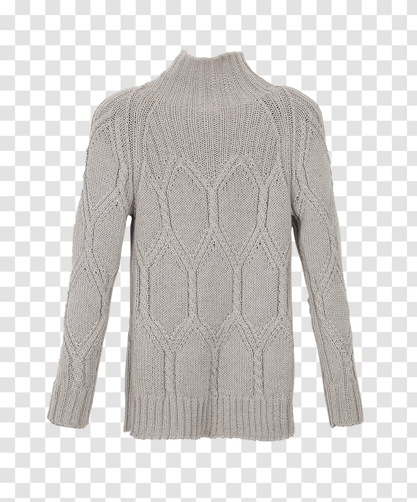 Cardigan Neck Beige Wool - Sweater - Pullover Transparent PNG
