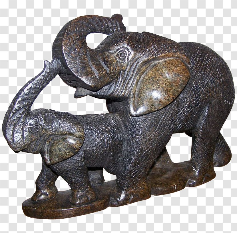 Indian Elephant African Bronze Sculpture Figurine - Baby Hindu Gods Ganesha Transparent PNG