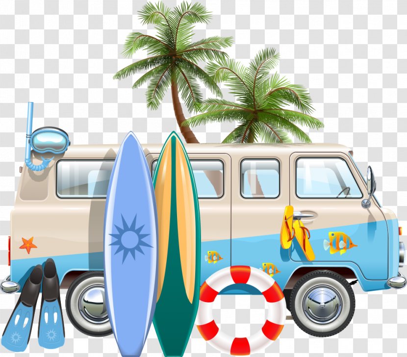 Euclidean Vector Stock Illustration - Vehicle - Car And Surfboard Transparent PNG