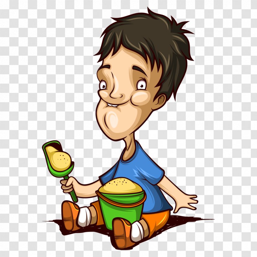 Cartoon Illustration - Arm - Playing In The Sand Transparent PNG