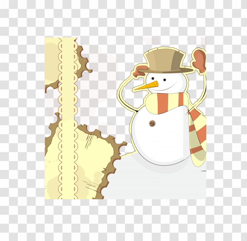 Snowman Winter - Cartoon - Vector Material Transparent PNG