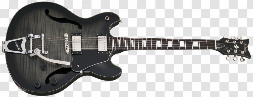 Schecter Guitar Research Semi-acoustic Bigsby Vibrato Tailpiece Electric - Plucked String Instruments Transparent PNG