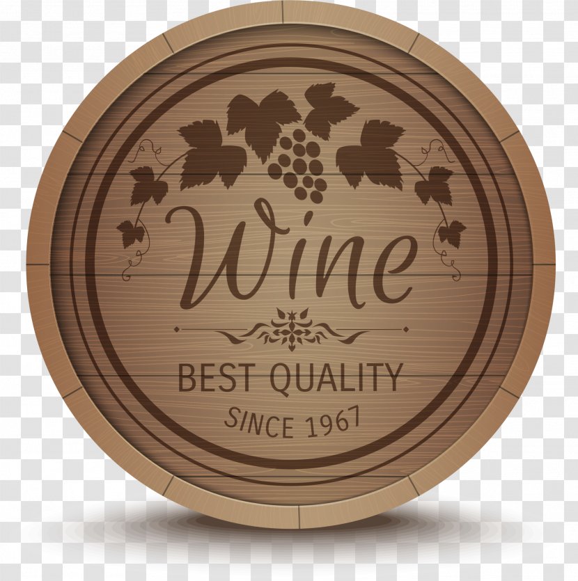 Wine Beer Label Barrel Oak - 木质葡萄wine Transparent PNG