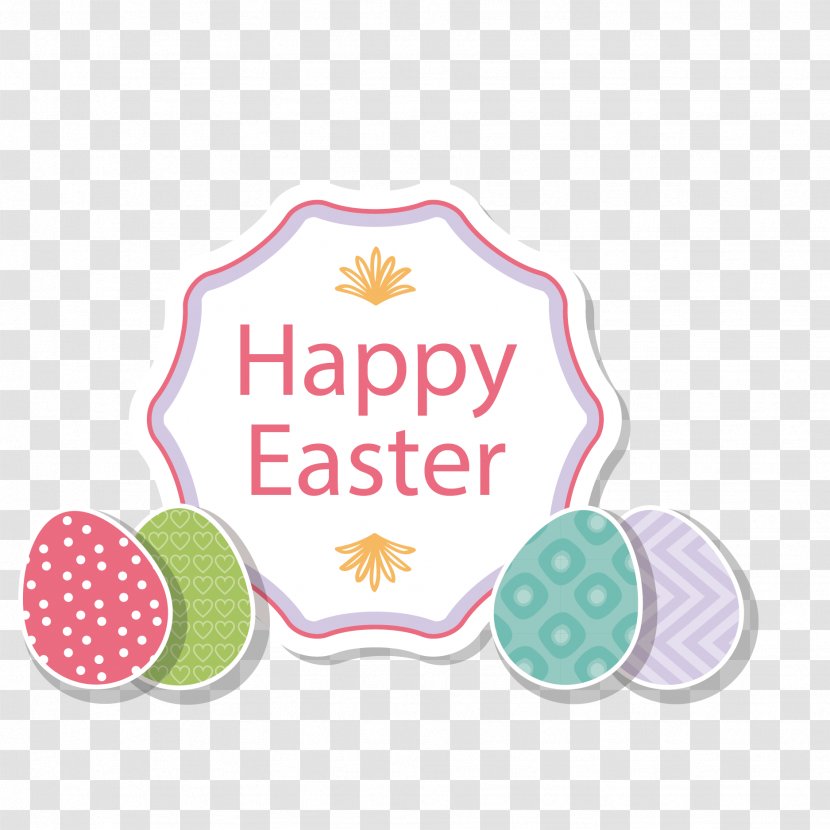 Easter Cartoon Greeting Card Illustration - Pink - Eggs Transparent PNG