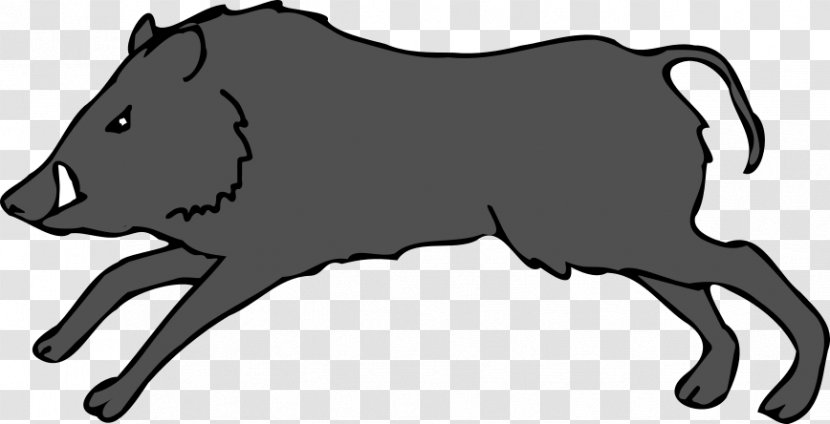 Clip Art Wild Boar Openclipart Vector Graphics Image - Pig - Cartoon Transparent PNG