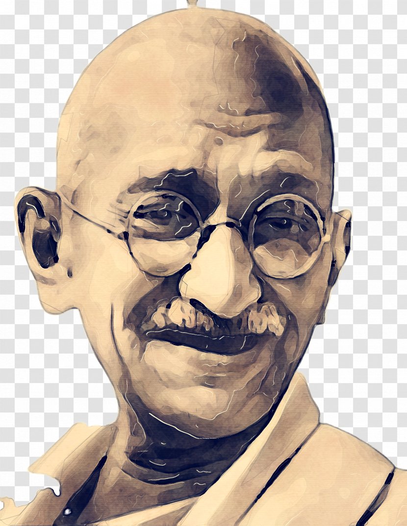 Mahatma Gandhi - India - Selfportrait Portrait Transparent PNG