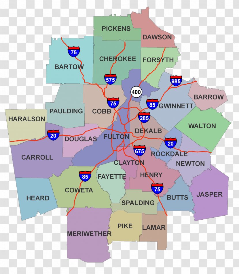 East Atlanta Riverdale Sandy Springs Neighbourhood Map - Metropolitan Statistical Area Transparent PNG