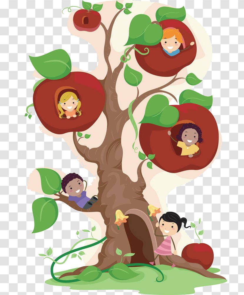 Child Apple Clip Art - Photography - Cartoon Tree Transparent PNG