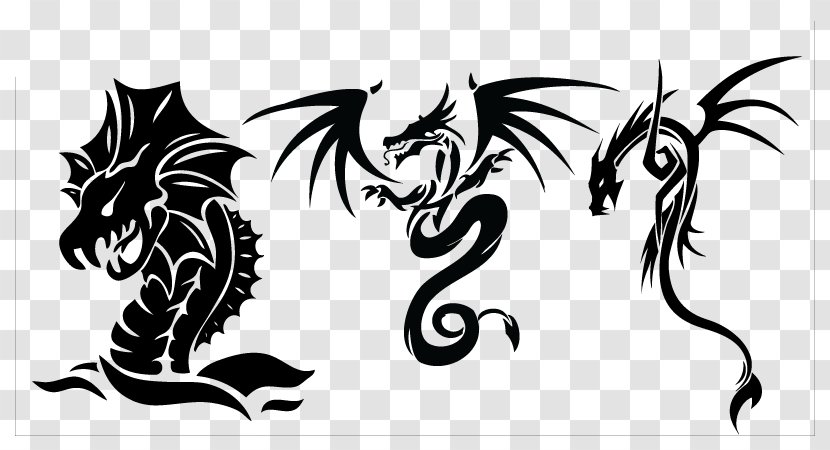 Tattoo Clip Art - Rune Dragon Logo Transparent PNG