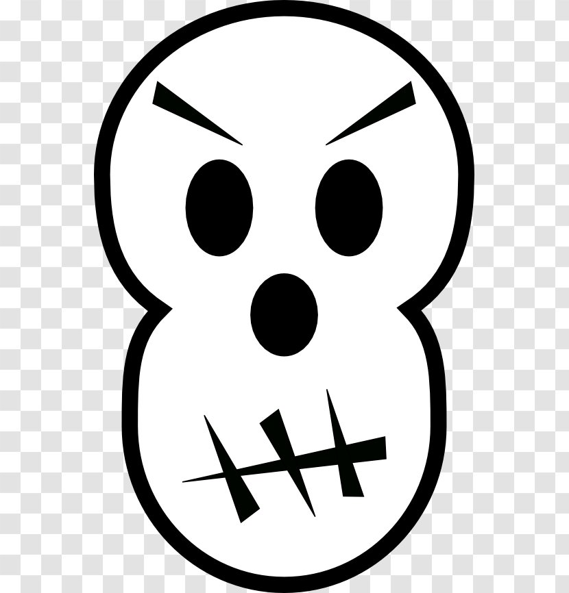 Halloween Black And White Clip Art - Skull Images Cartoon Transparent PNG