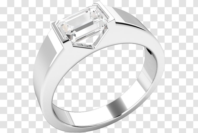 Engagement Ring Diamond Wedding Solitaire - Platinum Transparent PNG