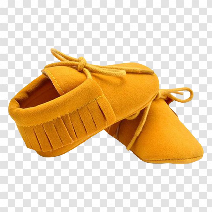 Moccasin Shoe Infant Yellow Fringe - Sandal Transparent PNG