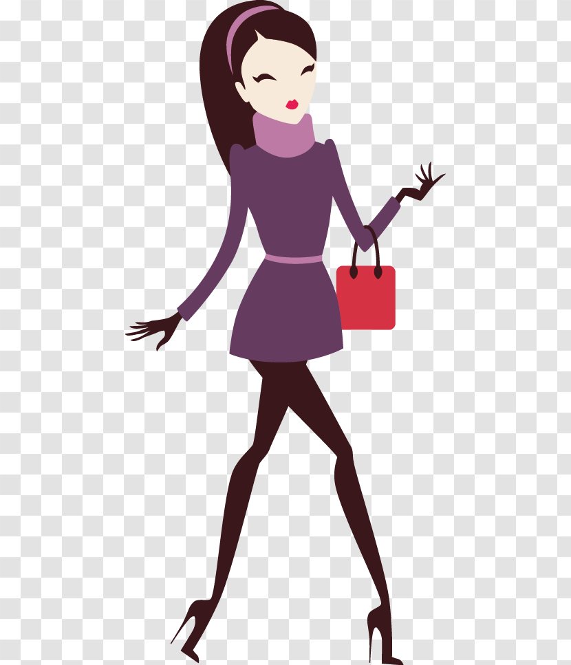 Woman Cartoon Silhouette Illustration - Flower - Model Beauty Transparent PNG