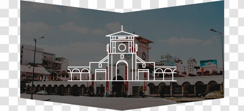 Bến Thành Market Independence Palace Landmark Illustrator - Vietnam - Sai Gon Viet Nam Transparent PNG