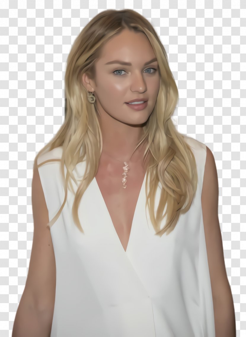 Candice Swanepoel - White - Brown Hair Surfer Transparent PNG