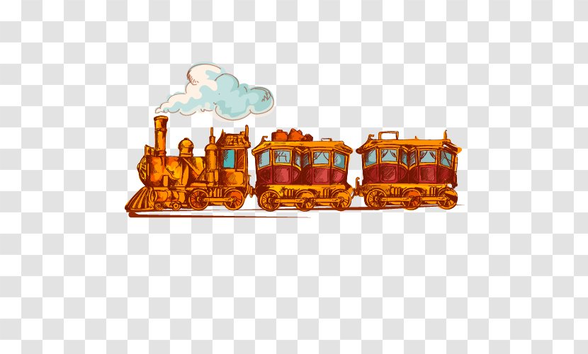 Train Rail Transport - Cartoon - Vintage Vehicles Transparent PNG