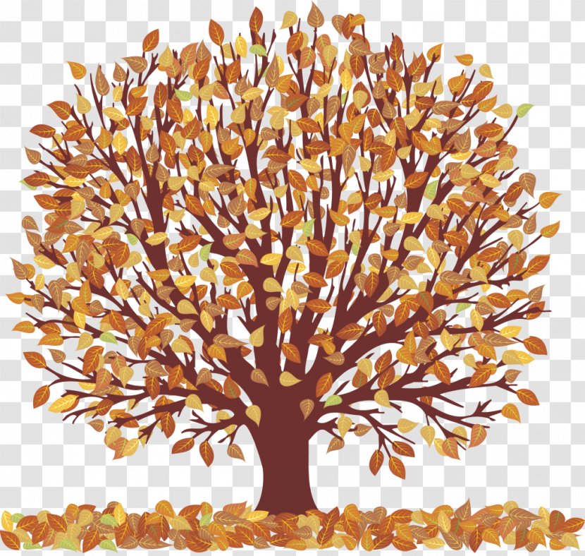 Autumn Tree Clip Art - With Falling Leaves Transparent Picture Transparent PNG