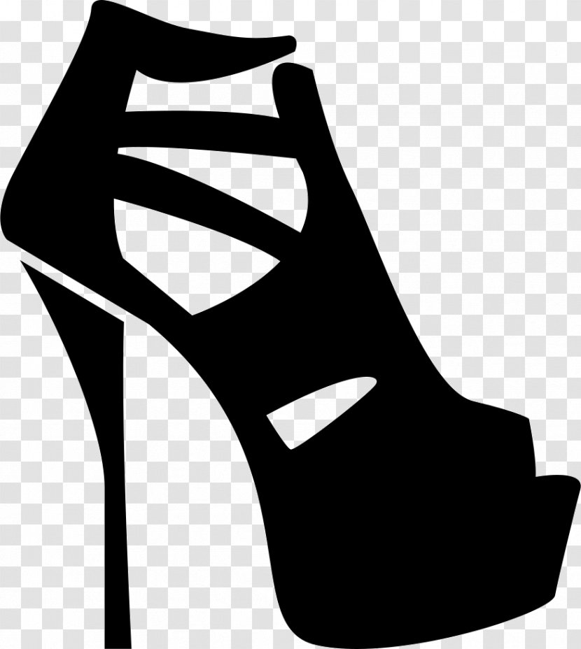 High-heeled Shoe Wedge - Monochrome Photography - Clothing Accessories Transparent PNG