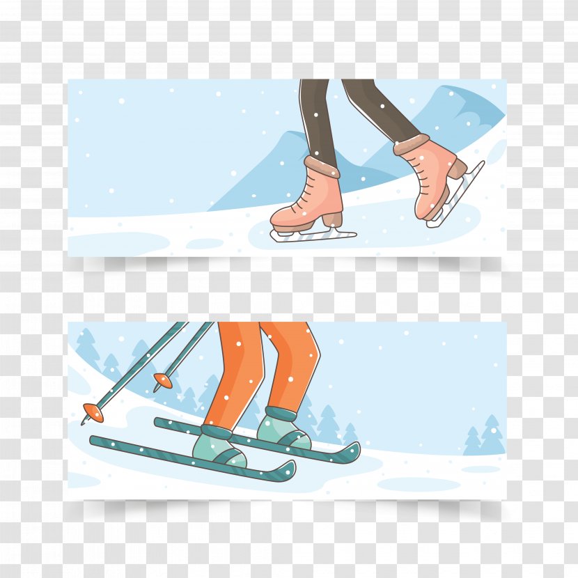 Skiing Winter Sport Ice Skating Skate - Area - Vector Sports Transparent PNG