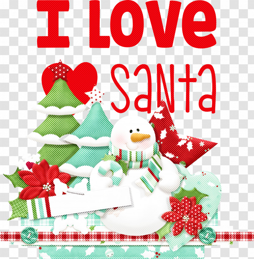 I Love Santa Santa Christmas Transparent PNG