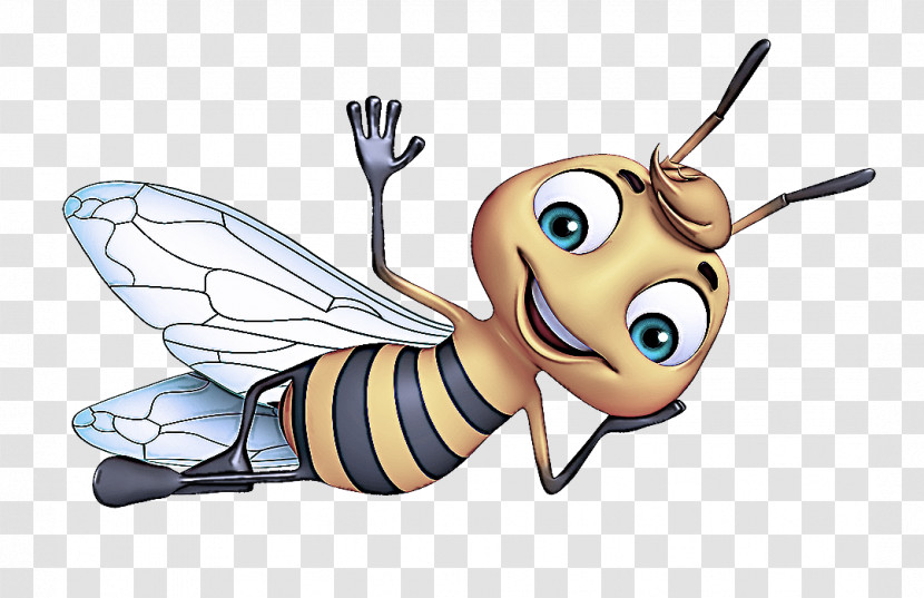 Insect Honeybee Cartoon Bee Membrane-winged Insect Transparent PNG