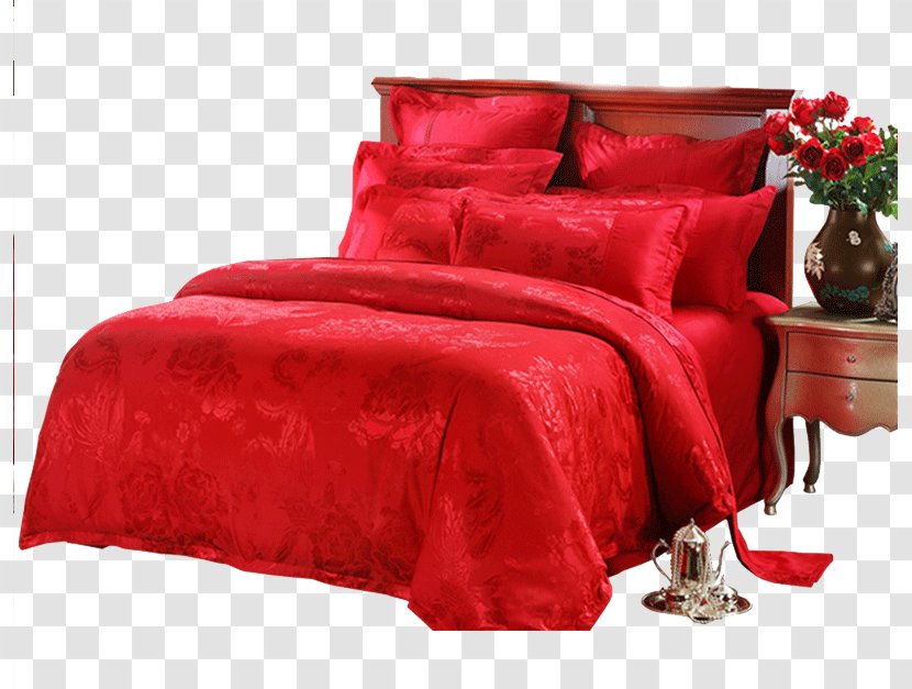 Bed Sheet Blanket Red - Duvet Cover - Wedding Quilt Transparent PNG