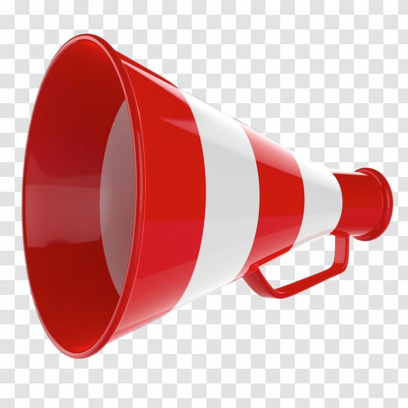 Megaphone Clip Art - Red And White Transparent PNG