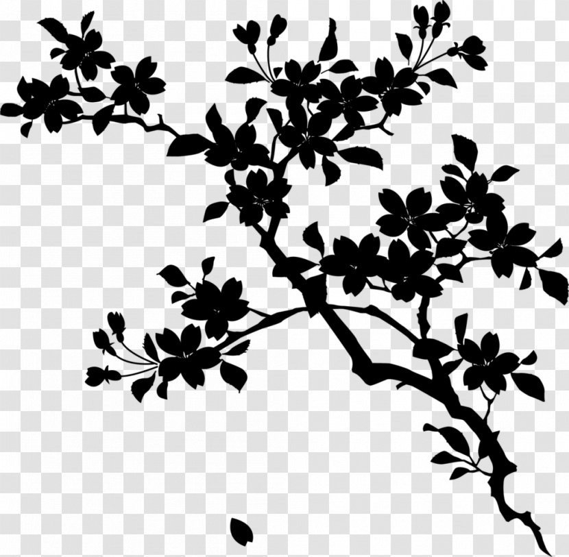 VIXX Shangri-La Black & White - Twig - M Plant Stem Leaf Transparent PNG