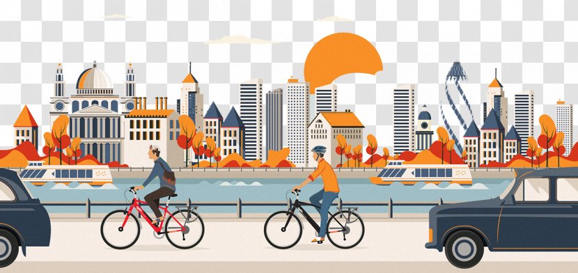 Illustration - Recreation - Hand-painted Background Pattern City Transparent PNG