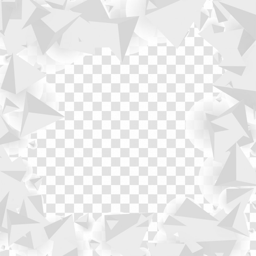 White Triangle Pattern - Monochrome Photography - Vector Cartoon Frame Material Transparent PNG