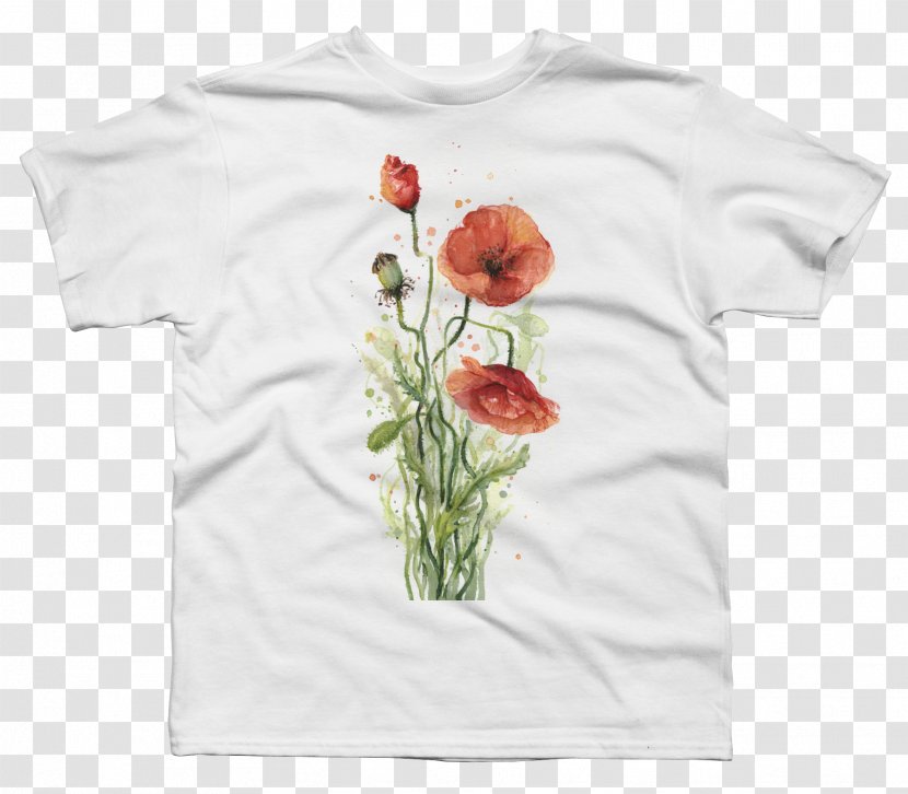 Poppy Watercolor Painting Floral Design Art - Flower Transparent PNG