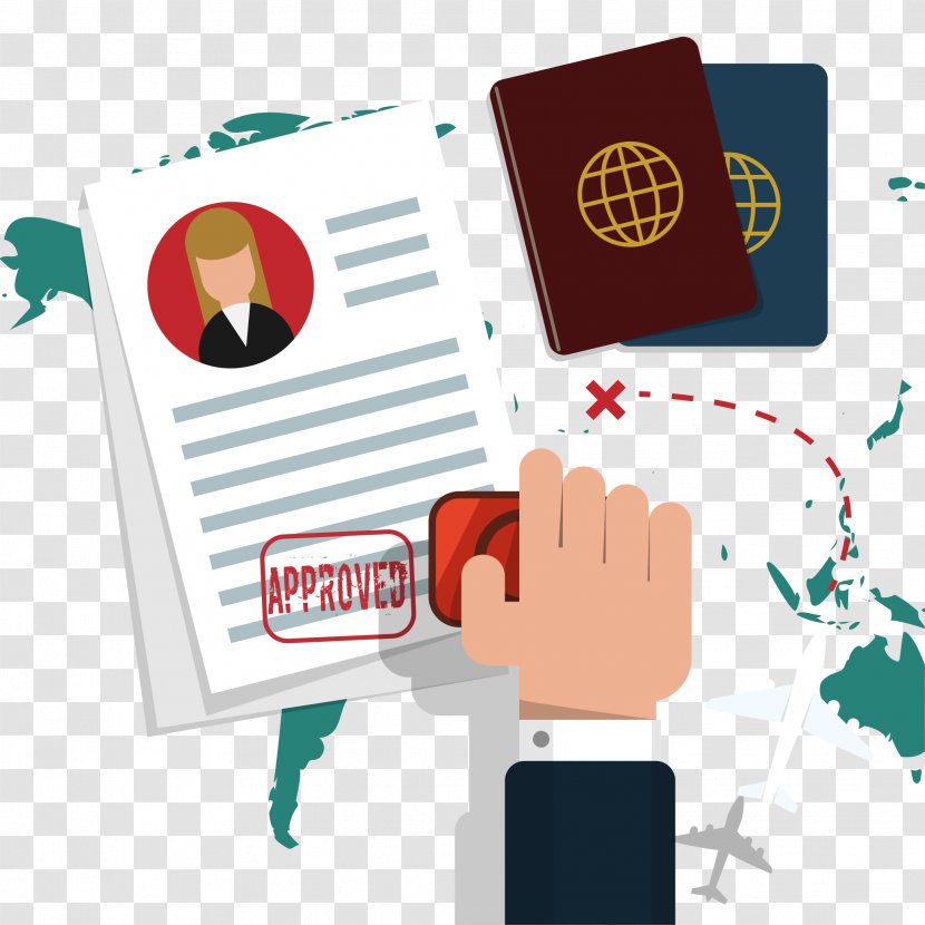 Canada Travel Visa EB-5 - Communication - Cartoon Stamped Transparent PNG