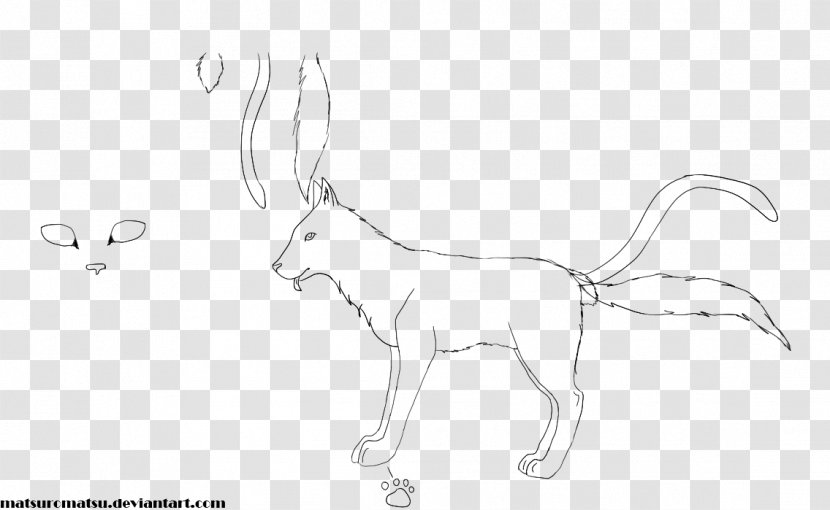 Deer Line Art Hare Sketch - Carnivora Transparent PNG
