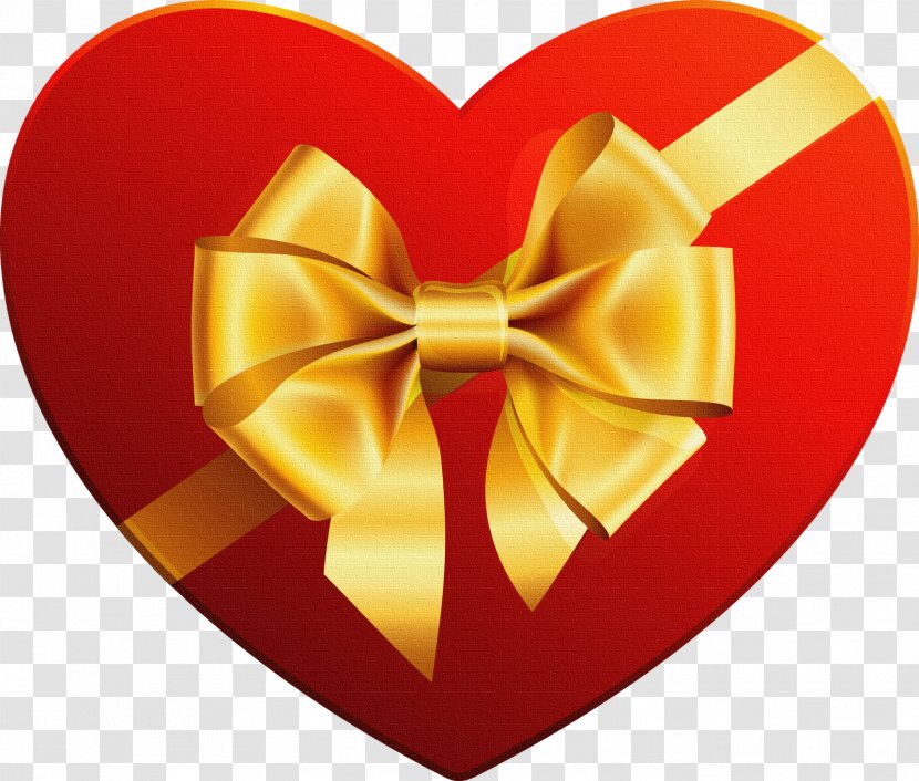 Valentine's Day Sweetest Heart Clip Art - Chocolate - Gold Ribbons Transparent PNG