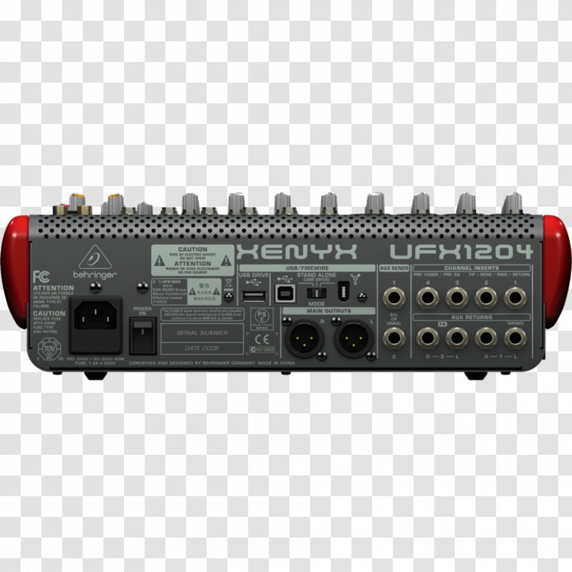 Microphone Audio Mixers Behringer Xenyx UFX1204 Mixing - Qx1202usb Transparent PNG