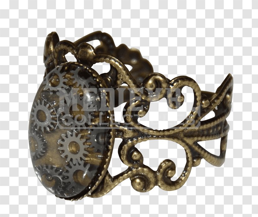 Victorian Era Steampunk Ring Neo-Victorian Gear - Brass Transparent PNG