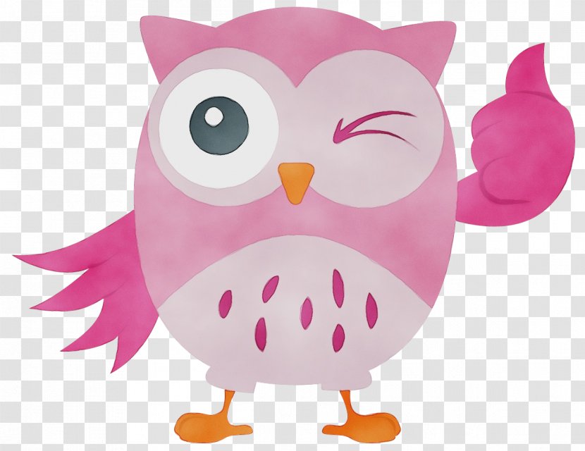 Owl Bird Pink Cartoon Of Prey - Snowy - Animation Transparent PNG