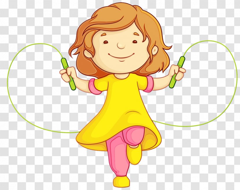 Cartoon Clip Art Skipping Rope Hula Hoop Fictional Character - Wet Ink - Smile Happy Transparent PNG