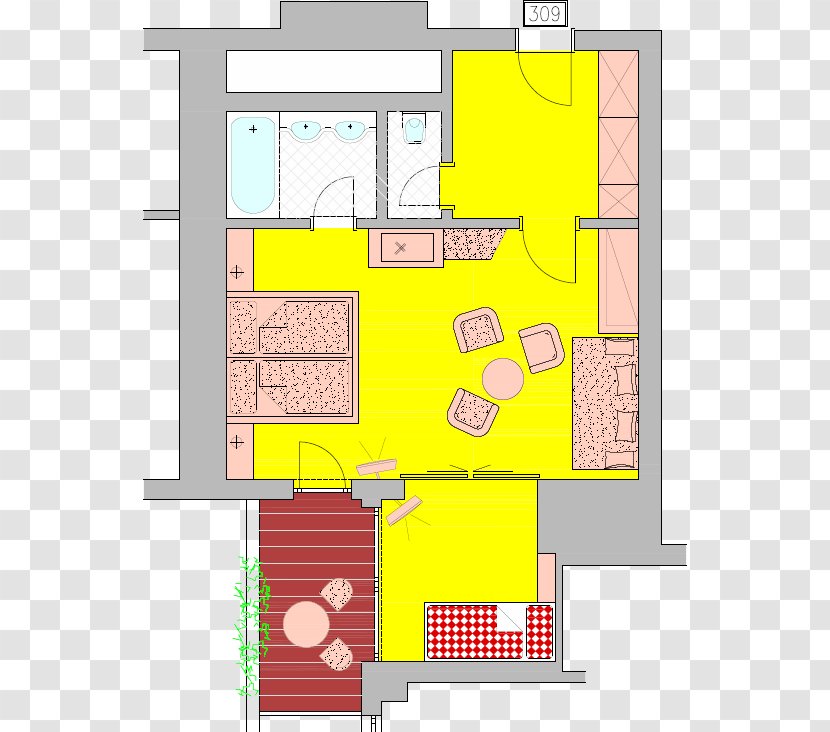 Floor Plan AktivHotel Veronika**** Room Family Suite - Rectangle Transparent PNG
