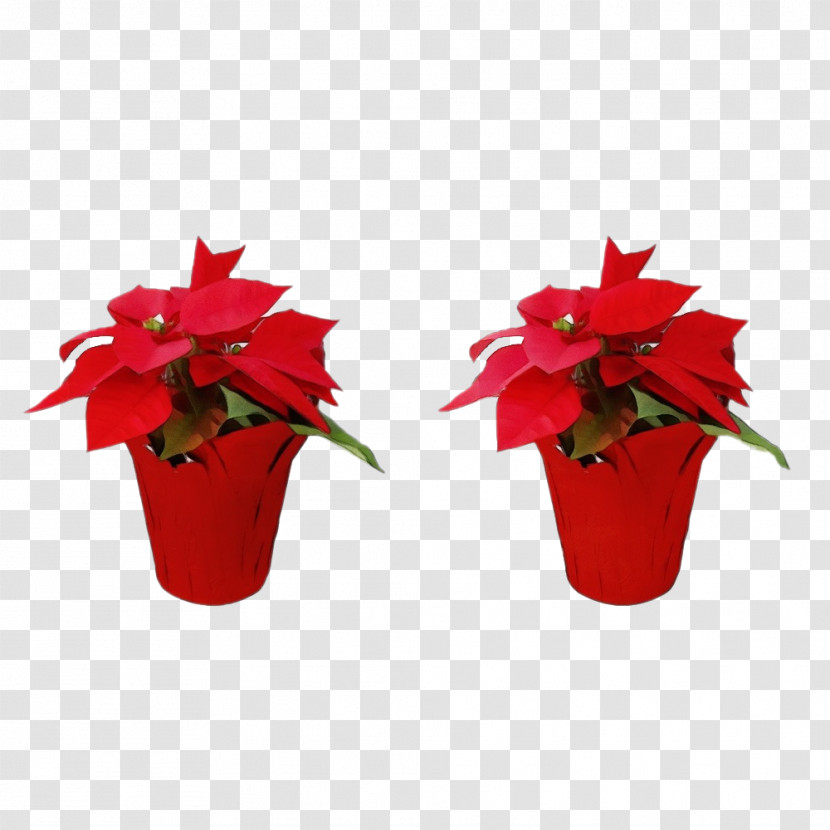 Flower Poinsettia Red Plant Flowerpot Transparent PNG