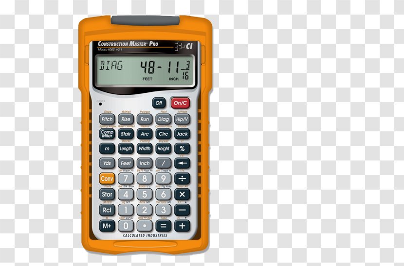 Calculated Industries Construction Master Pro 4065 Scientific Calculator Building Architectural Engineering Transparent PNG